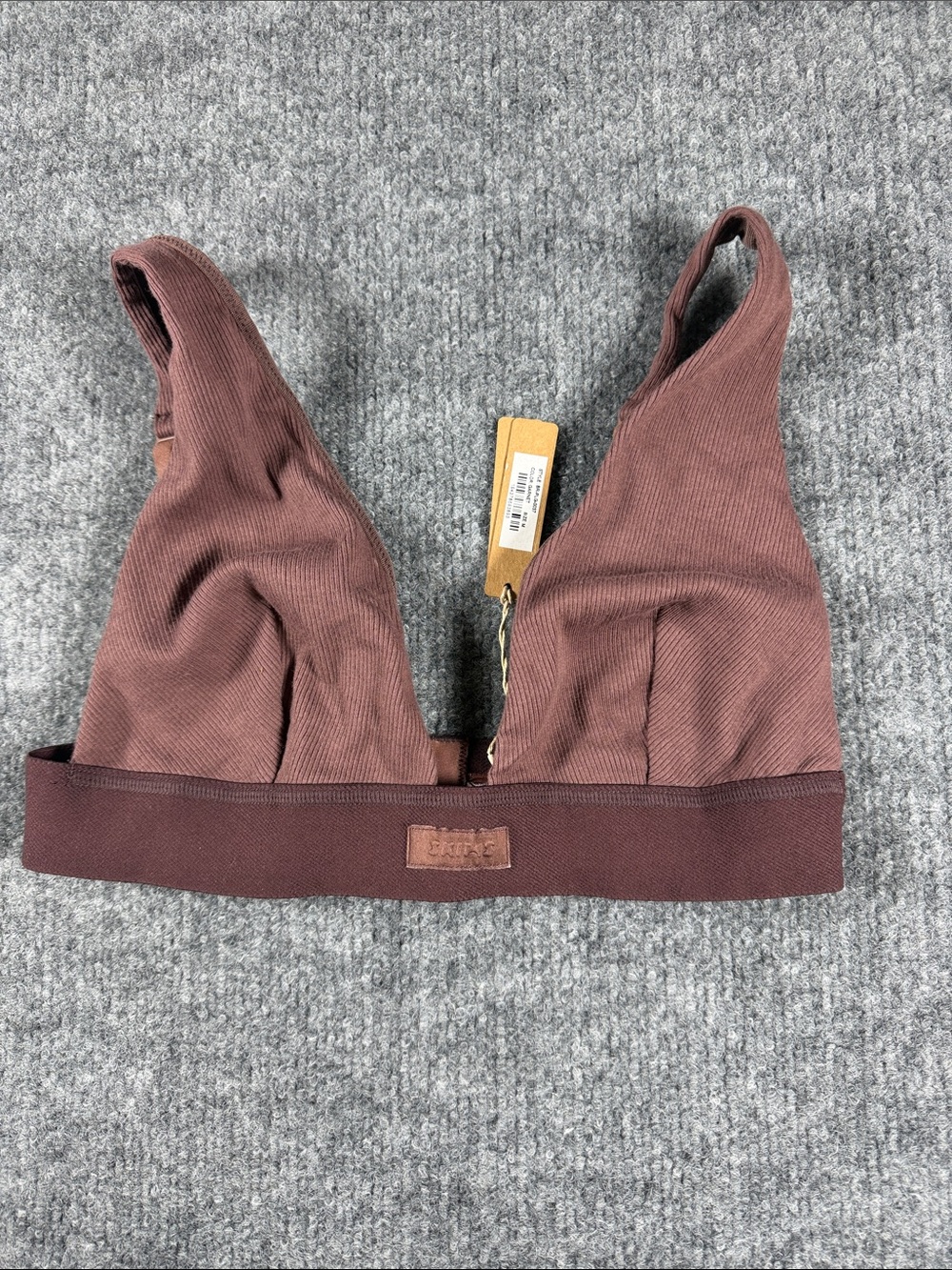 Skims COTTON RIB Plunge Bralette
